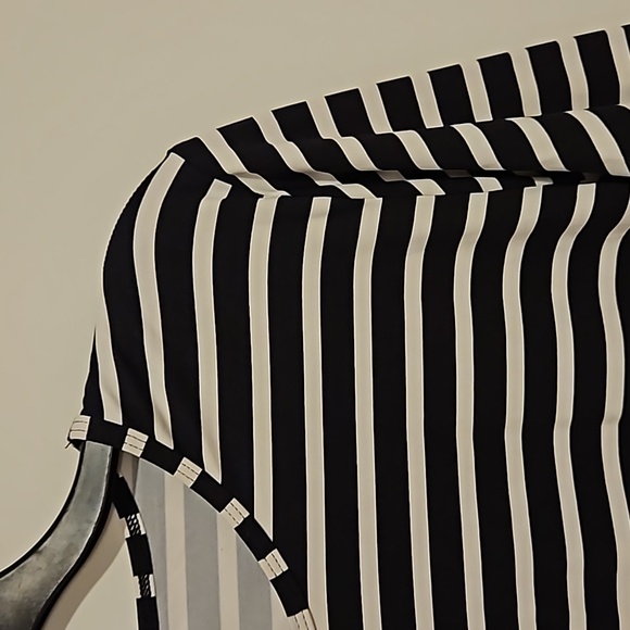 LAND'S END black and white horizontal stripe long sleeve crew neck top Large - Picture 5 of 5